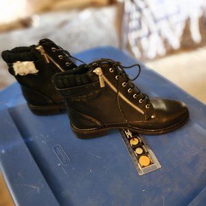 Eva black hiker ankle bootie